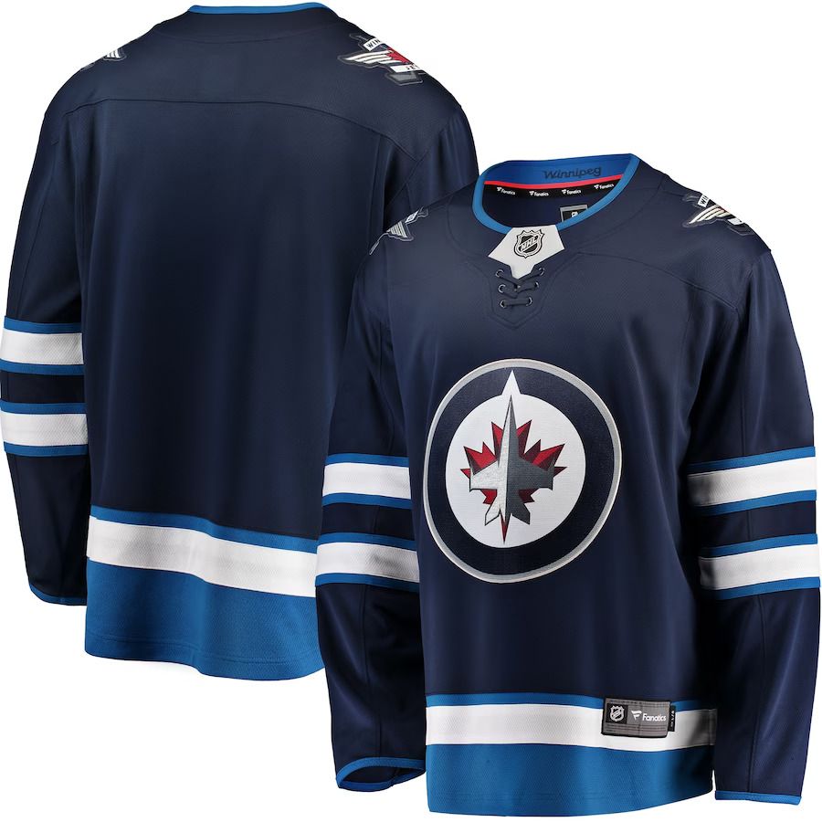 Men Winnipeg Jets Fanatics Branded Blue Breakaway Home NHL Jersey->customized nhl jersey->Custom Jersey